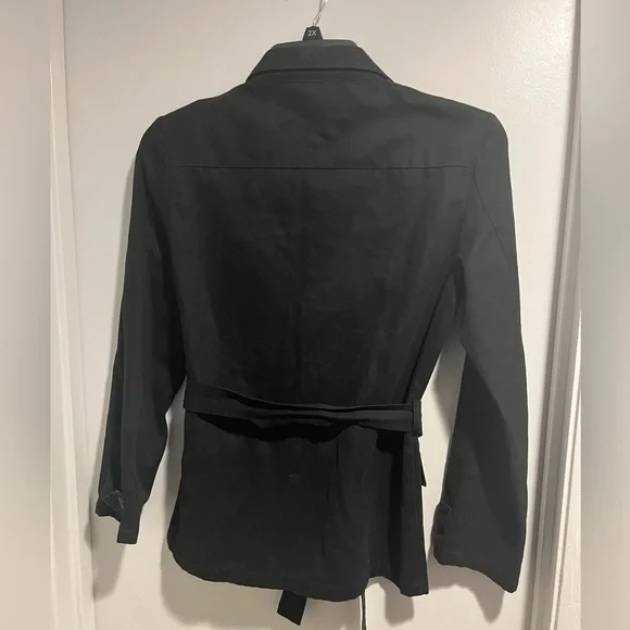 $598 Zadig & Voltaire T Gillier Black Zip-up Belted Women Jacket - Picture 3 of 9